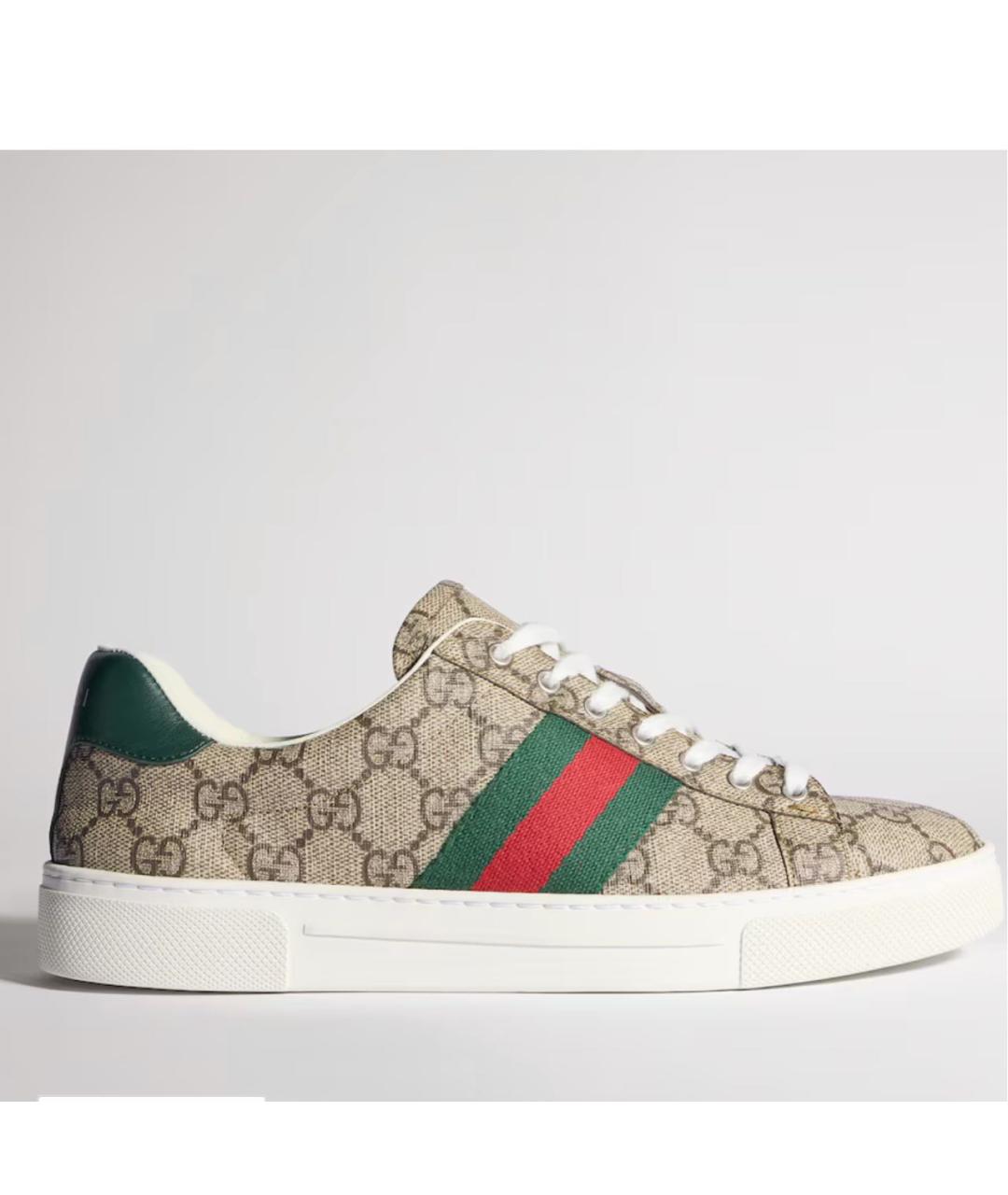 GUCCI Бежевые кожаные кеды, фото 4