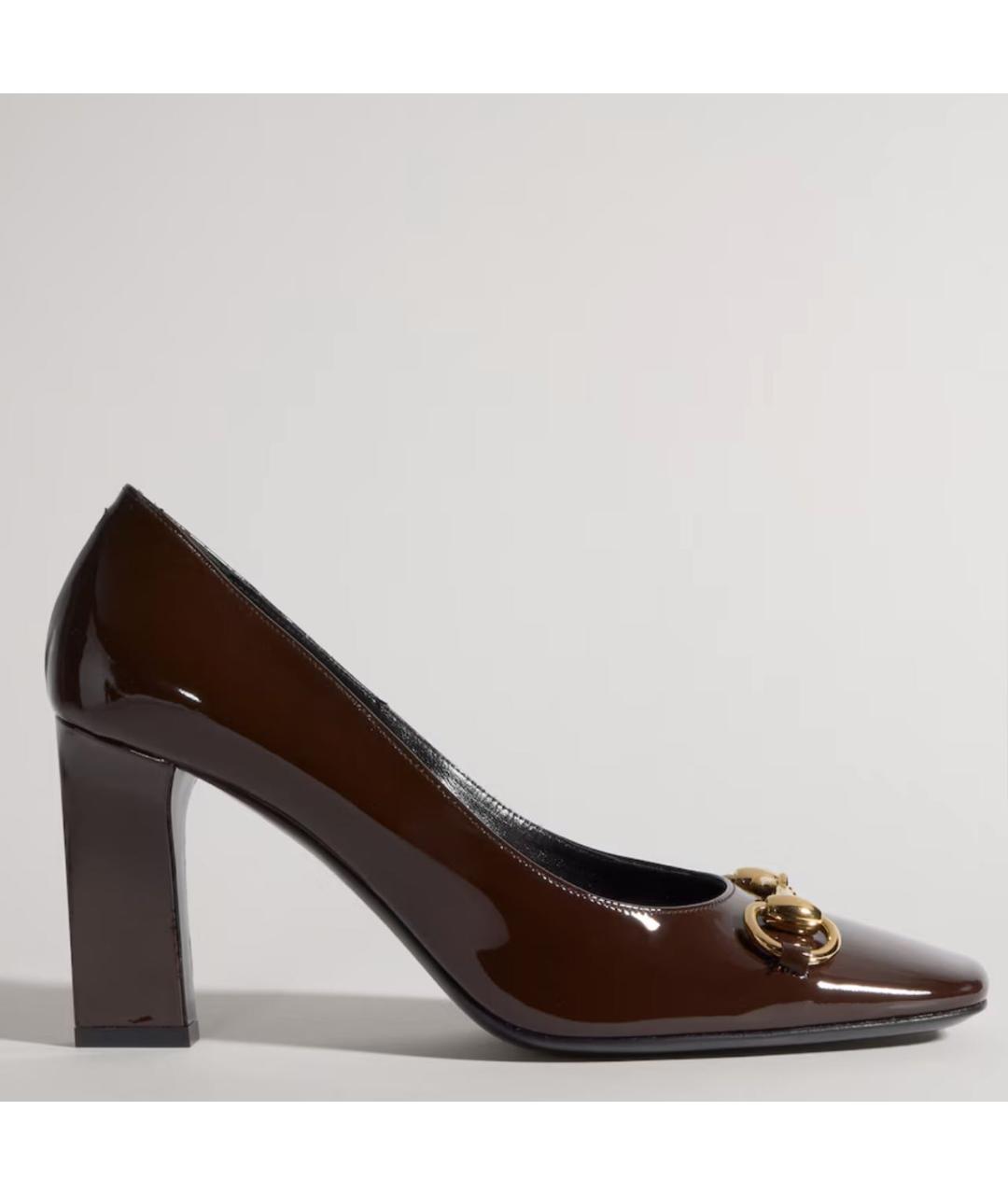 GUCCI Коричневые туфли из лакированной кожи, фото 4