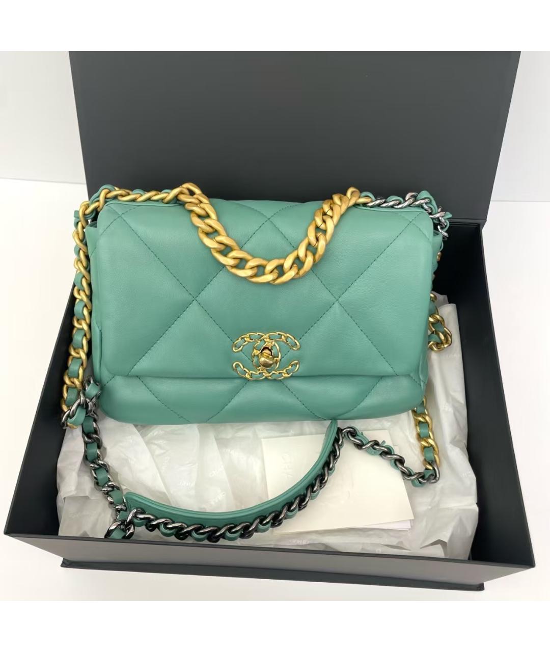 CHANEL Зеленая кожаная сумка через плечо, фото 6