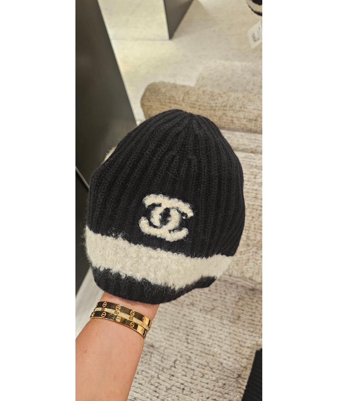 CHANEL Черная кашемировая шапка, фото 3