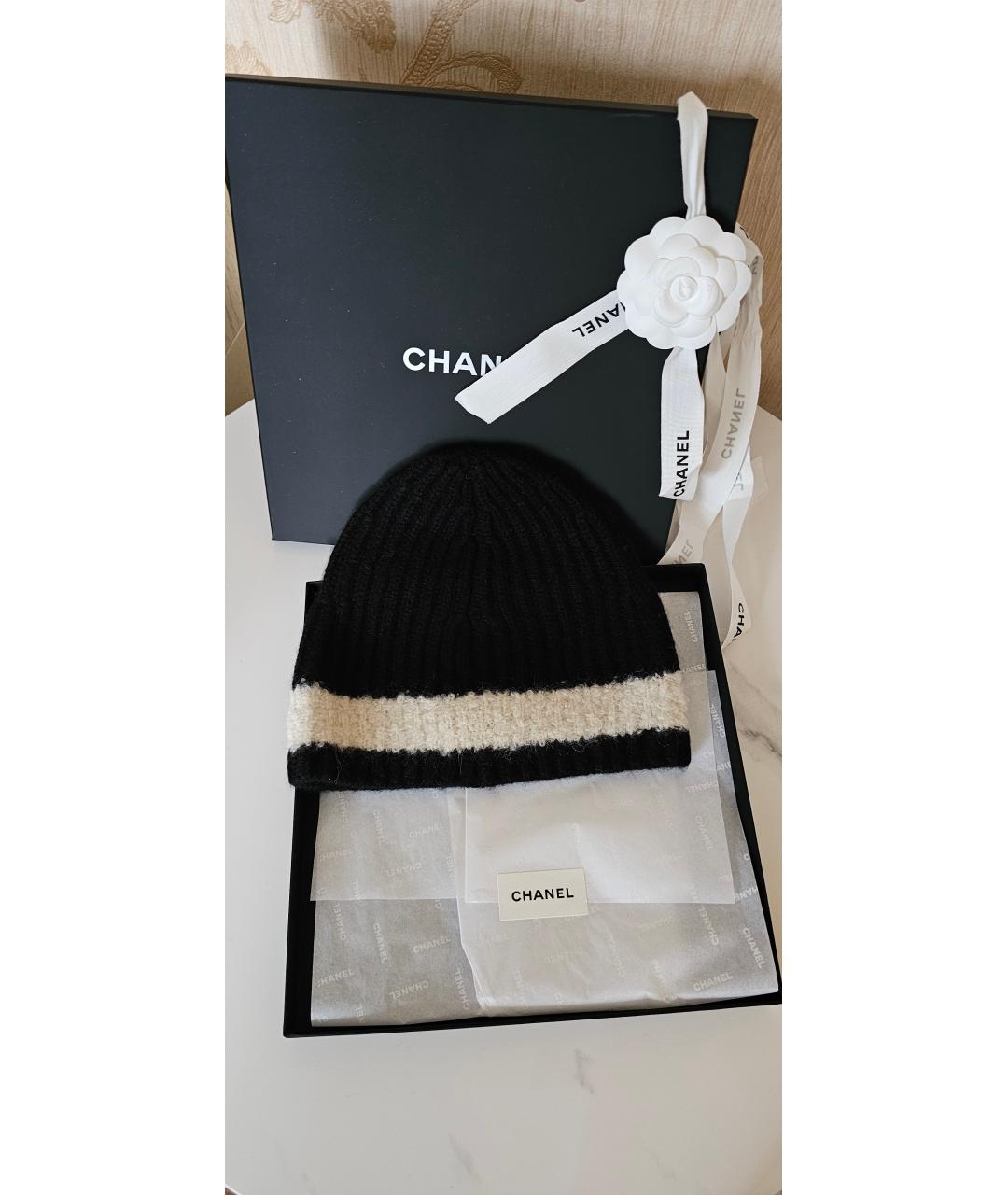CHANEL Черная кашемировая шапка, фото 2
