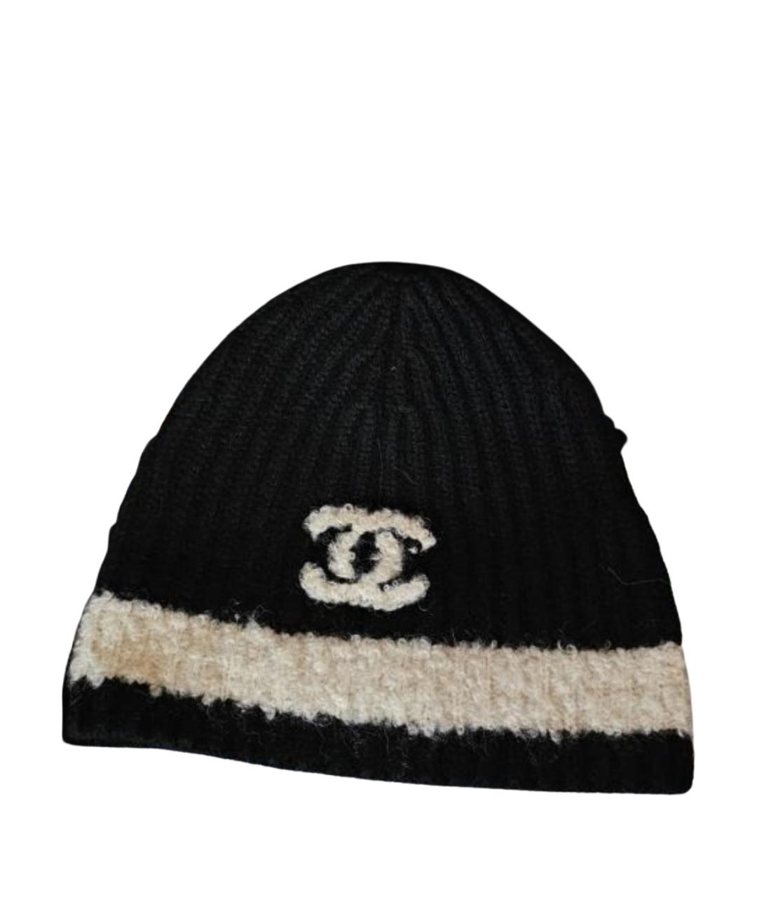 CHANEL Черная кашемировая шапка, фото 1