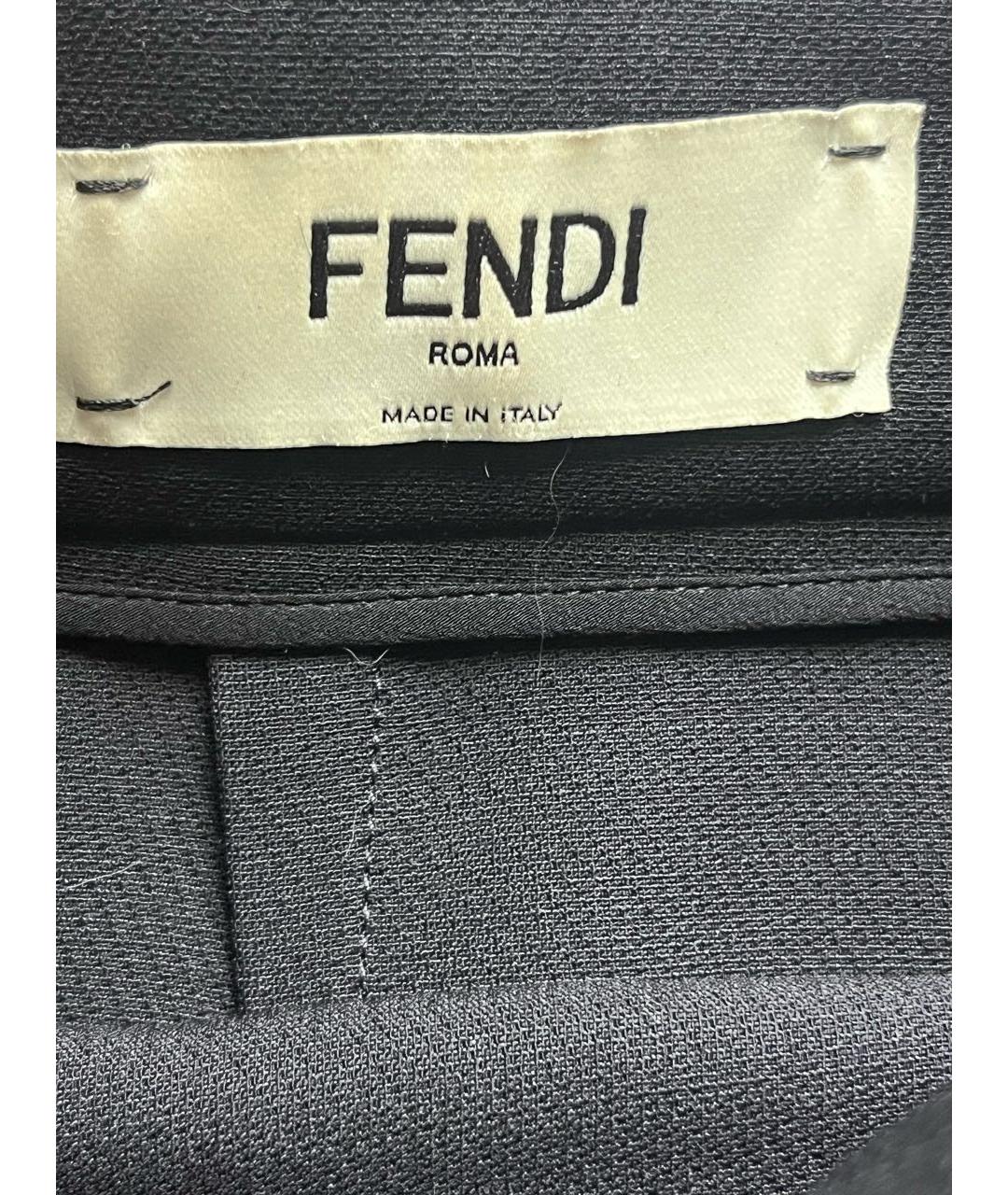 FENDI Черная шерстяная юбка миди, фото 3