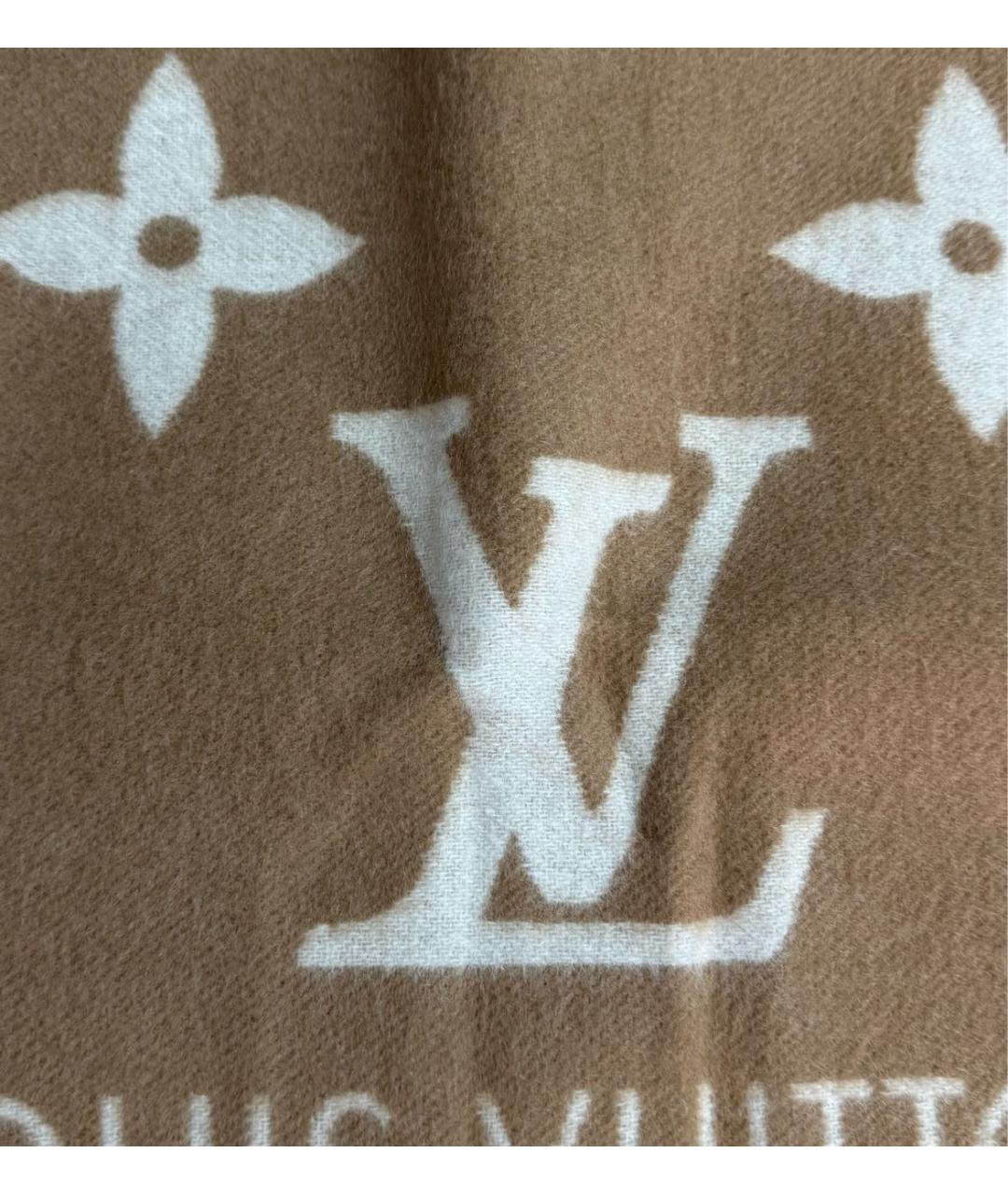 LOUIS VUITTON Бежевый кашемировый шарф, фото 2