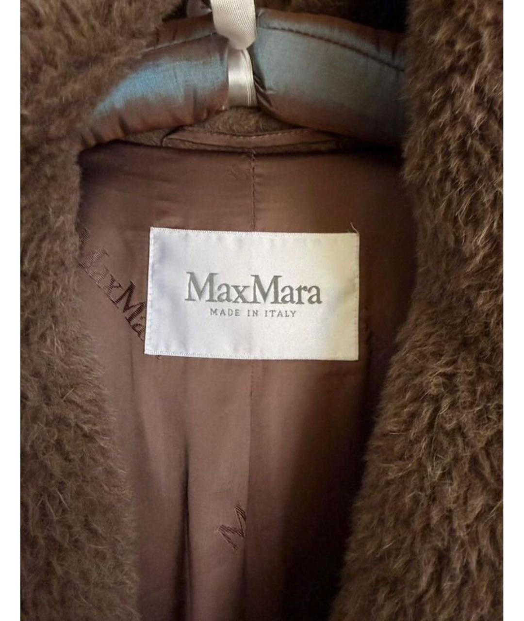 MAX MARA Коричневая шерстяная шуба, фото 3