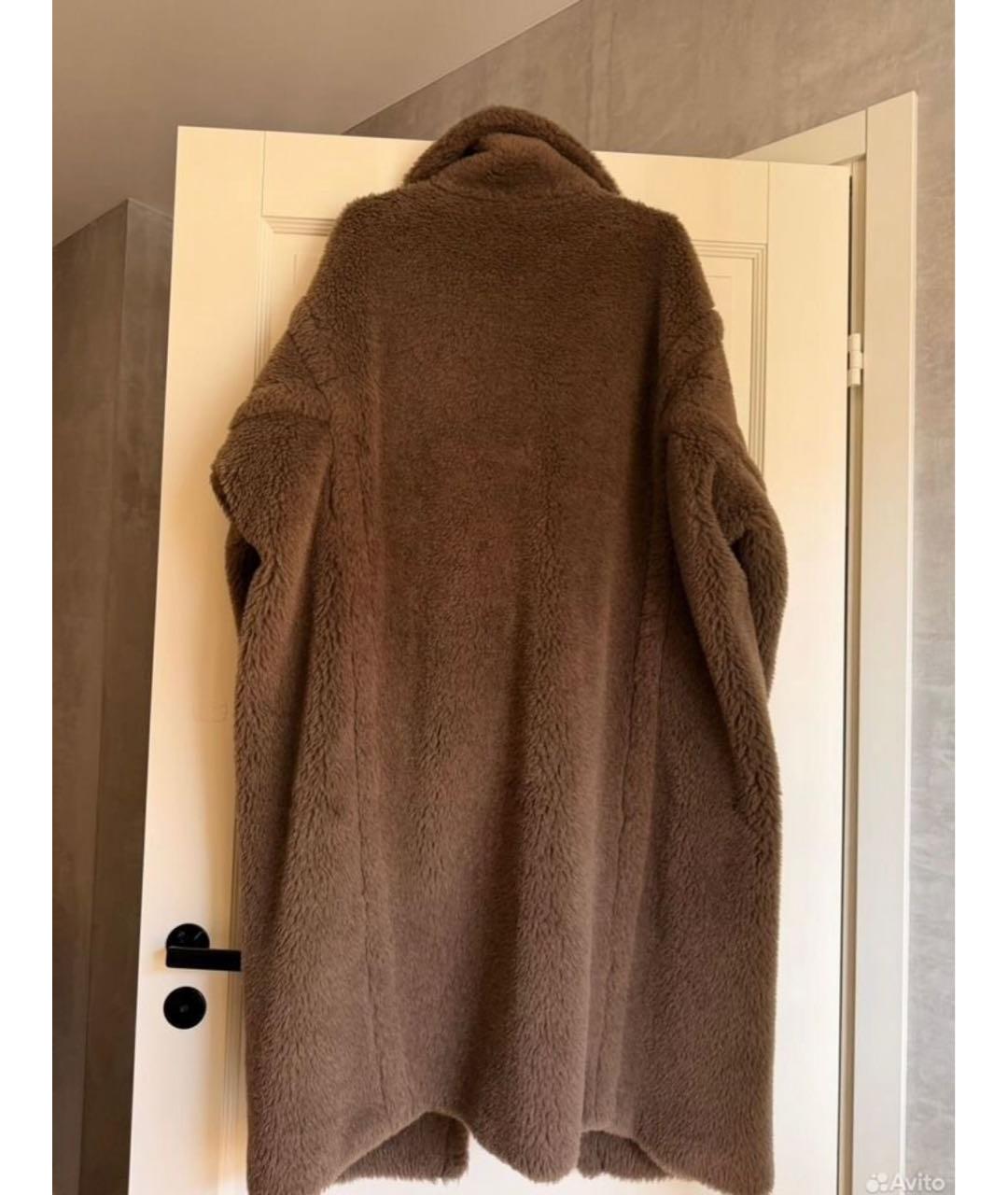 MAX MARA Коричневая шерстяная шуба, фото 2