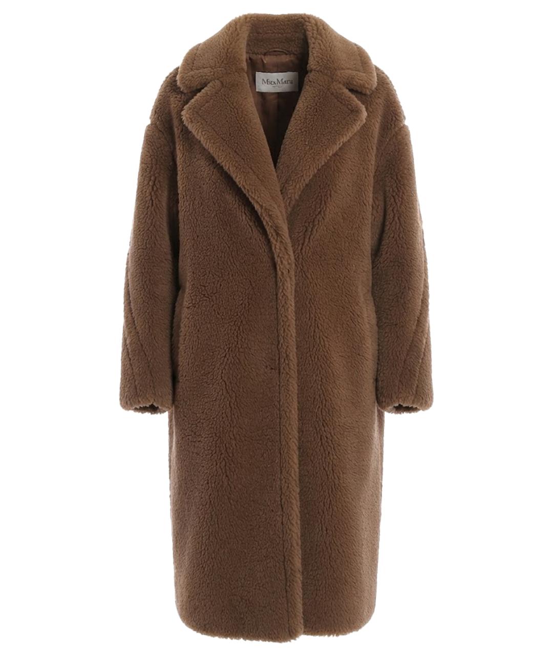 MAX MARA Коричневая шерстяная шуба, фото 1