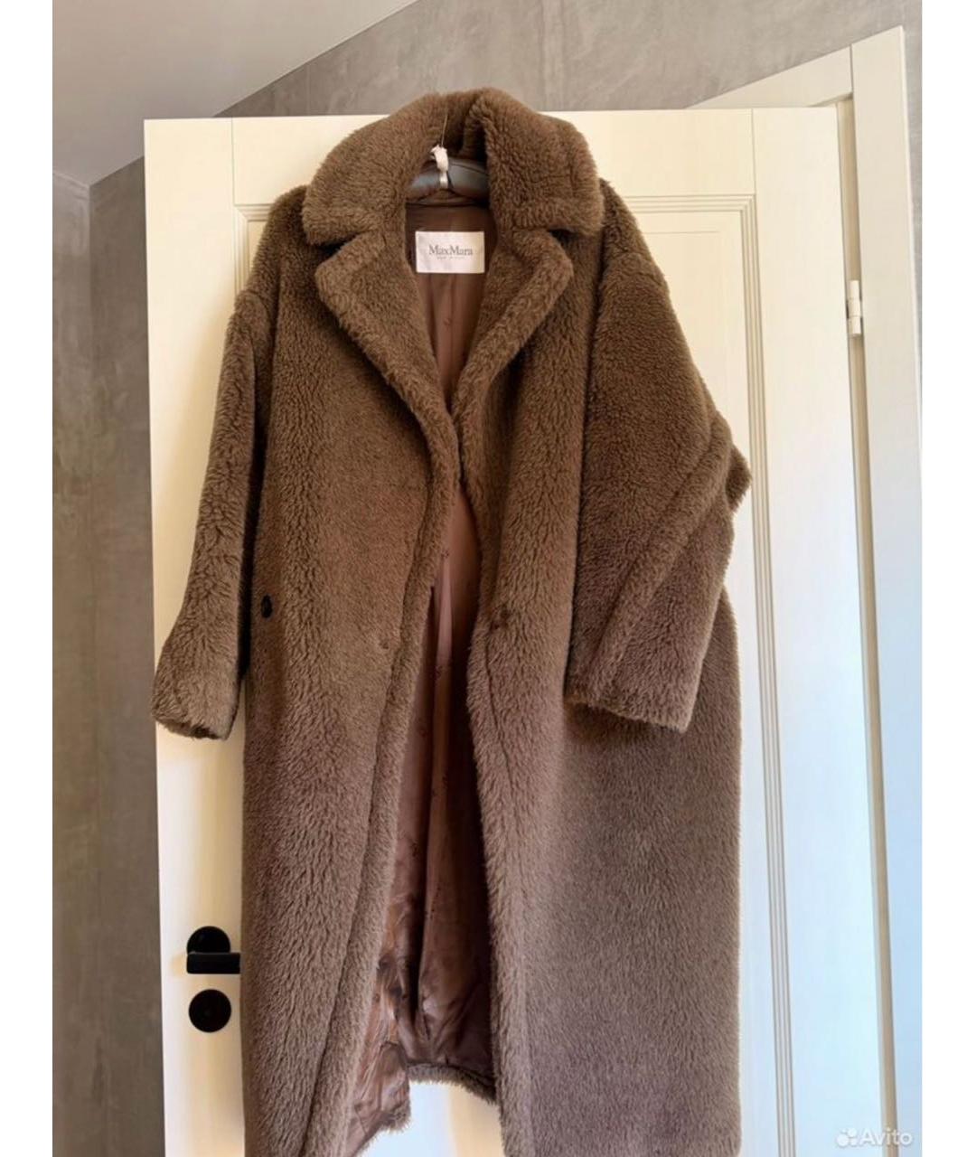MAX MARA Коричневая шерстяная шуба, фото 5