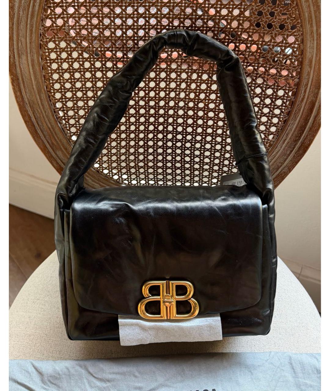 BALENCIAGA Черная кожаная сумка с короткими ручками, фото 5