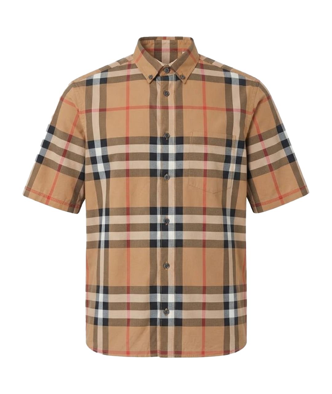 BURBERRY Коричневая хлопковая рубашка, фото 1