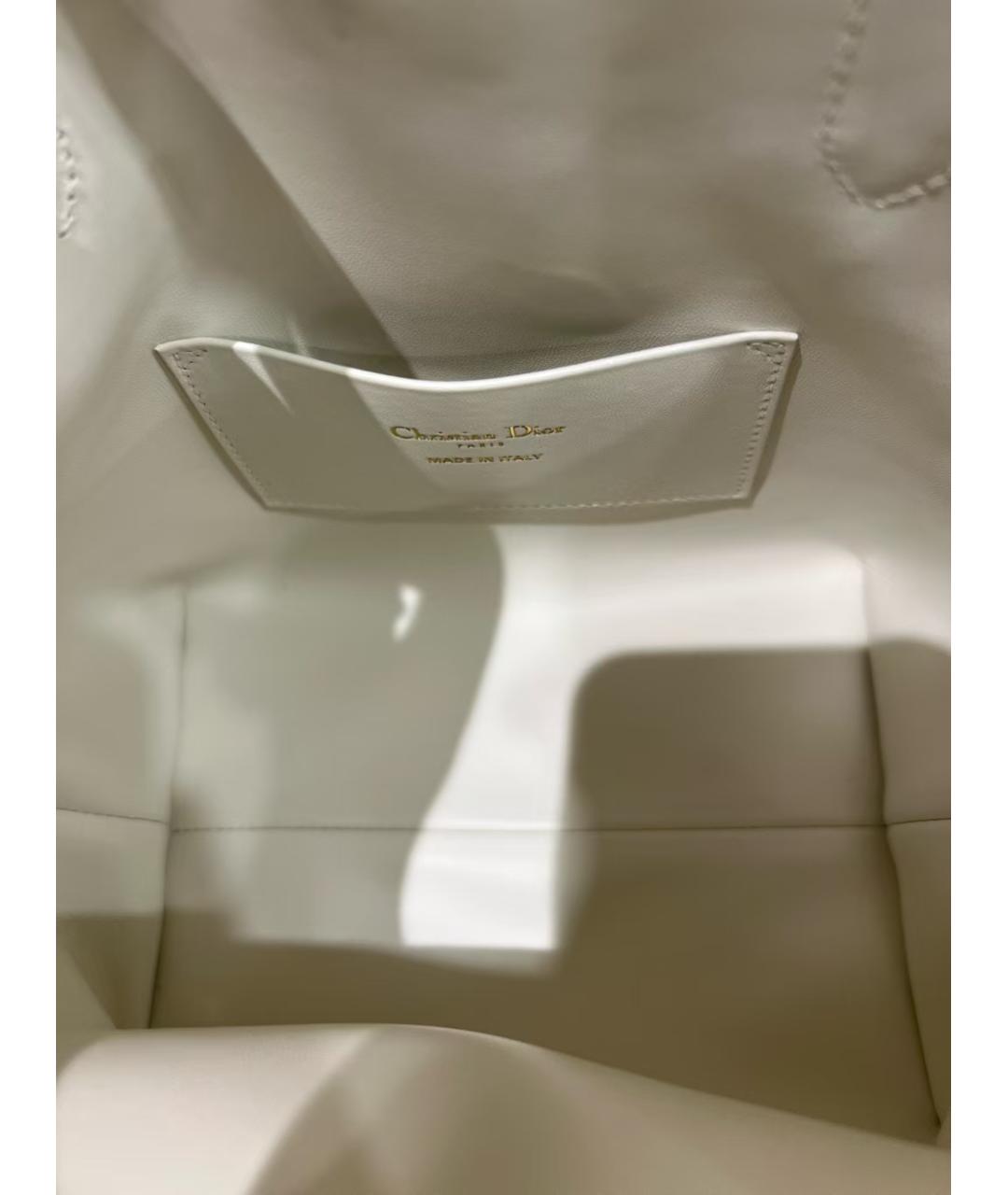 CHRISTIAN DIOR Бежевая кожаная сумка с короткими ручками, фото 7