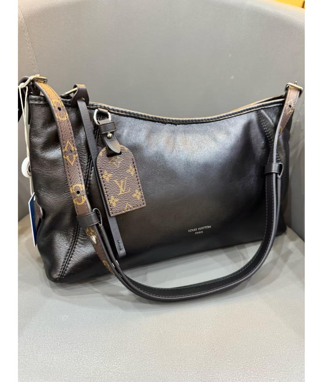 LOUIS VUITTON Черная кожаная сумка через плечо, фото 3