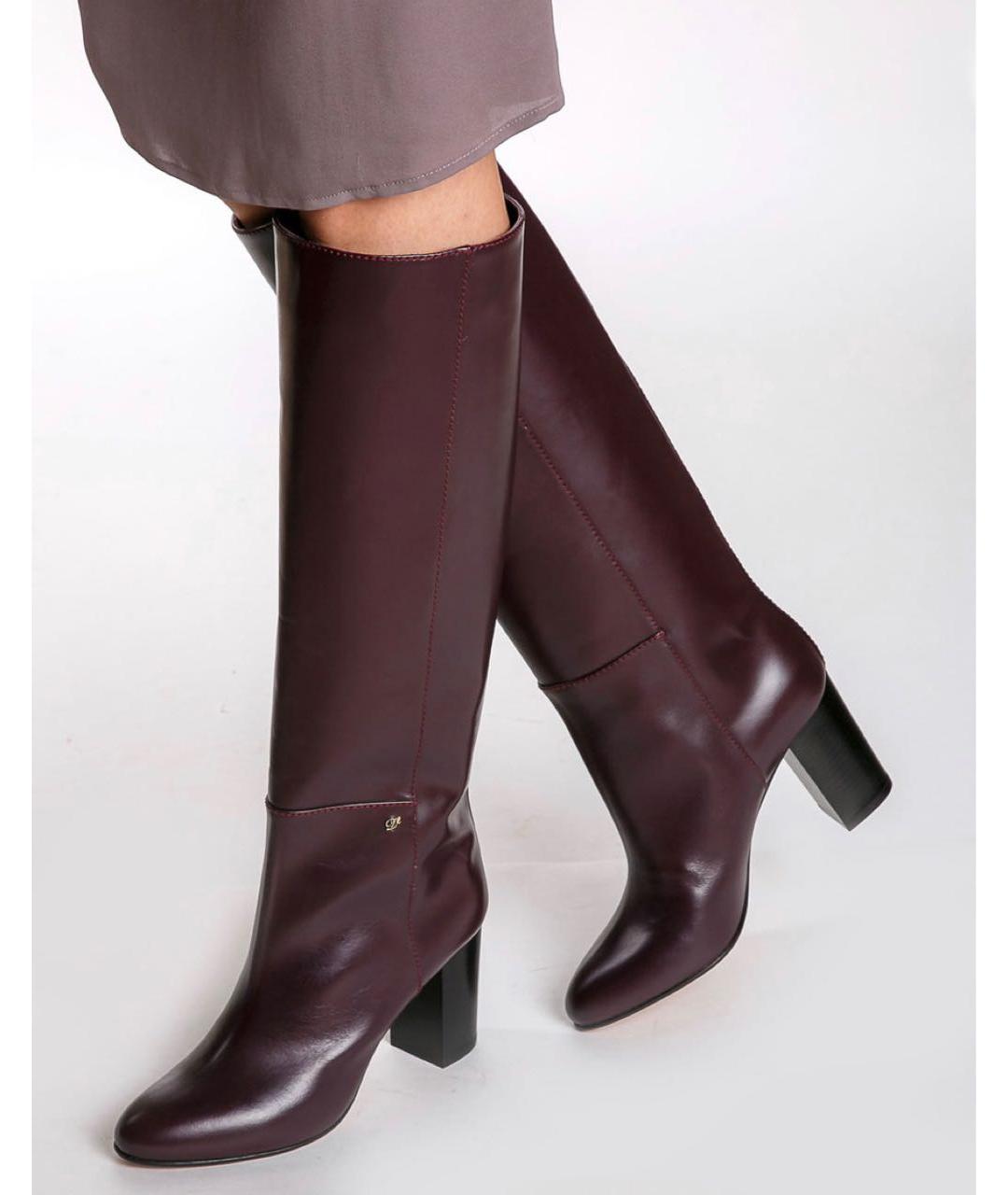 DSQUARED2 Бордовые кожаные сапоги, фото 3