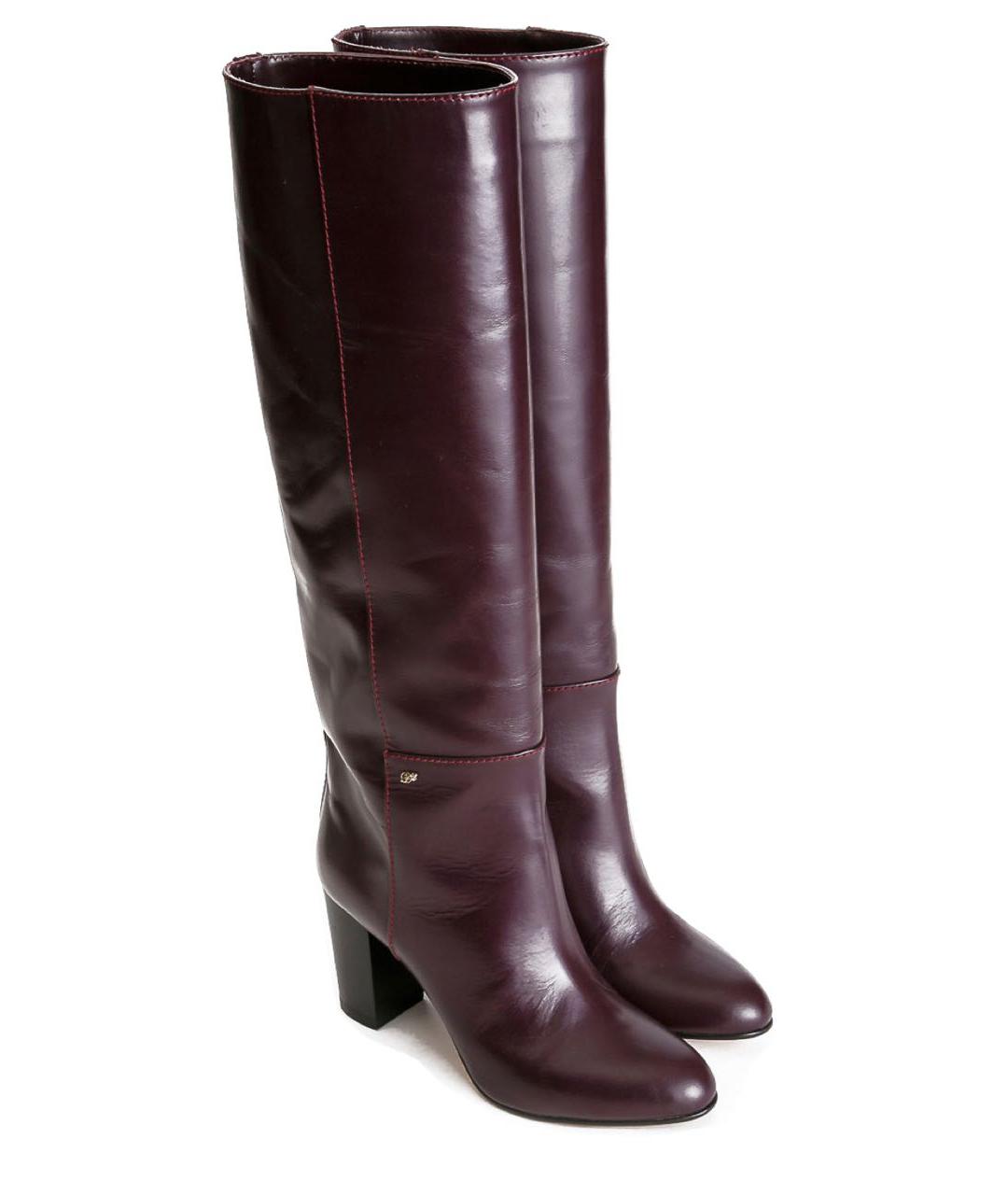 DSQUARED2 Бордовые кожаные сапоги, фото 7