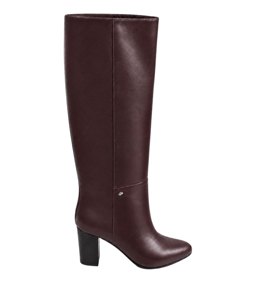 DSQUARED2 Бордовые кожаные сапоги, фото 1