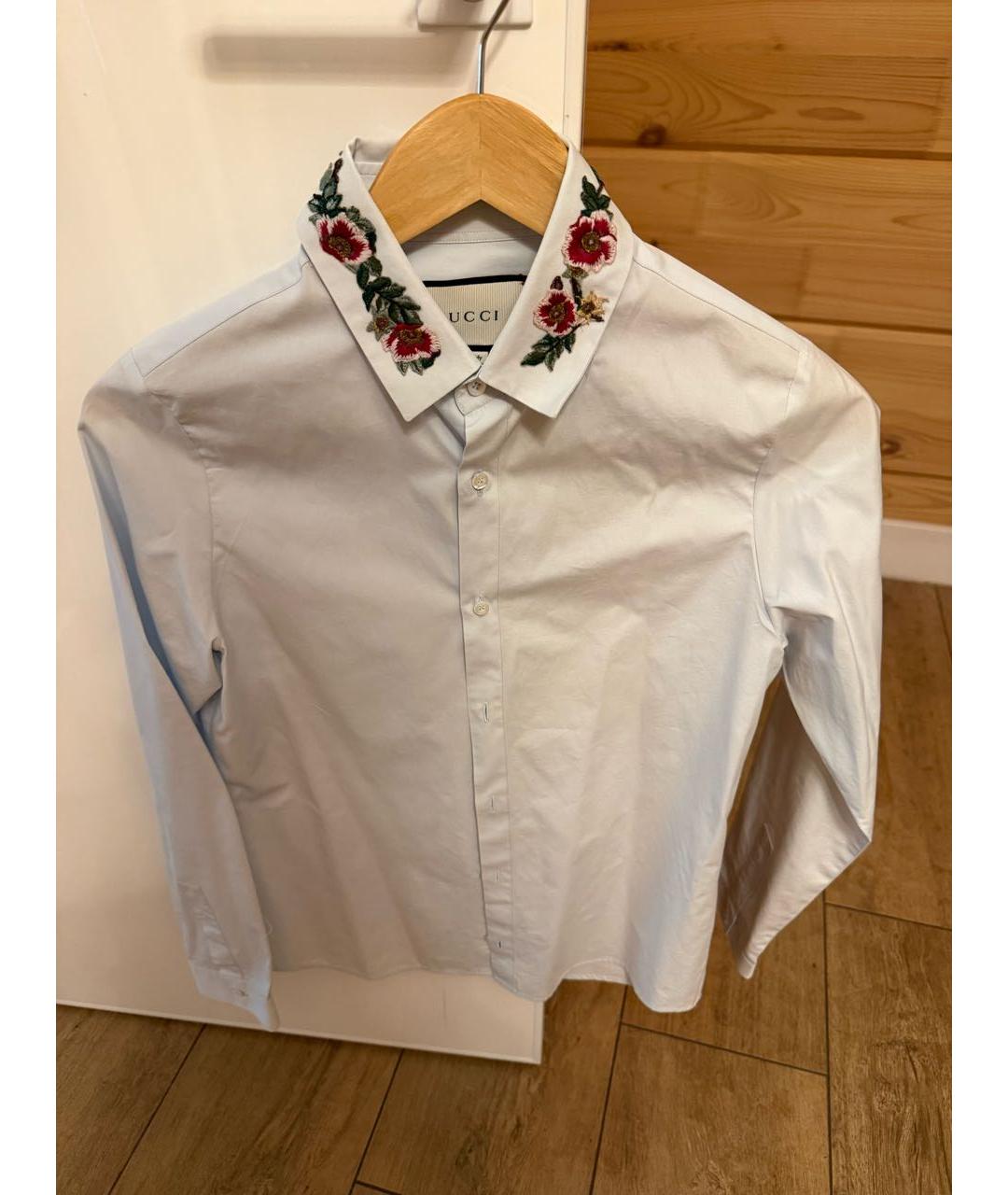 GUCCI Голубая хлопковая блузы, фото 3