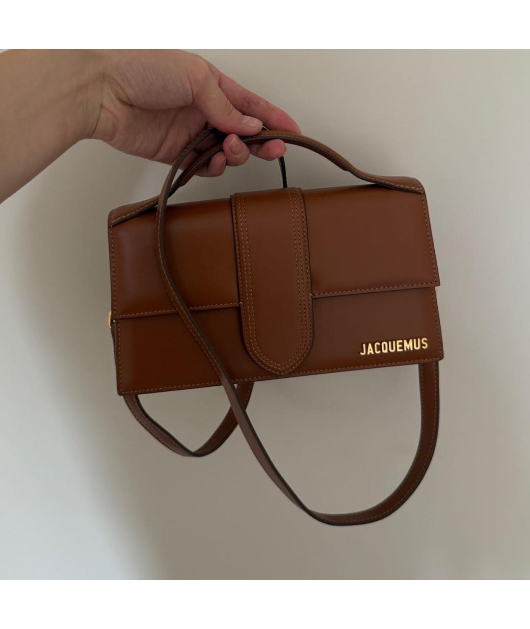 JACQUEMUS Оранжевая кожаная сумка через плечо, фото 2