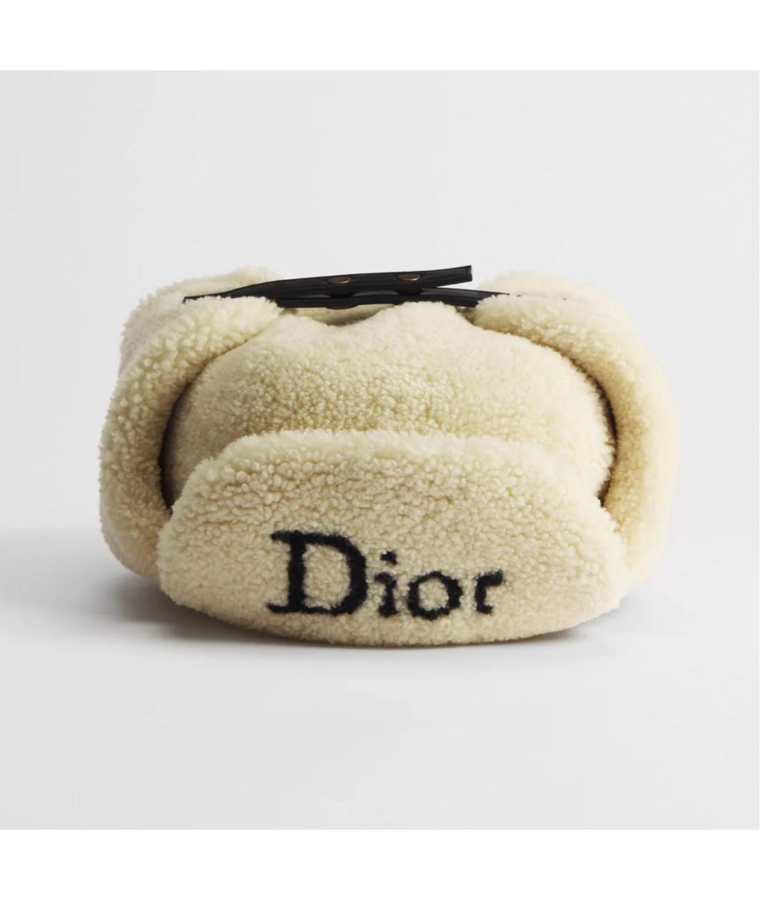 CHRISTIAN DIOR Белая шерстяная шапка, фото 6