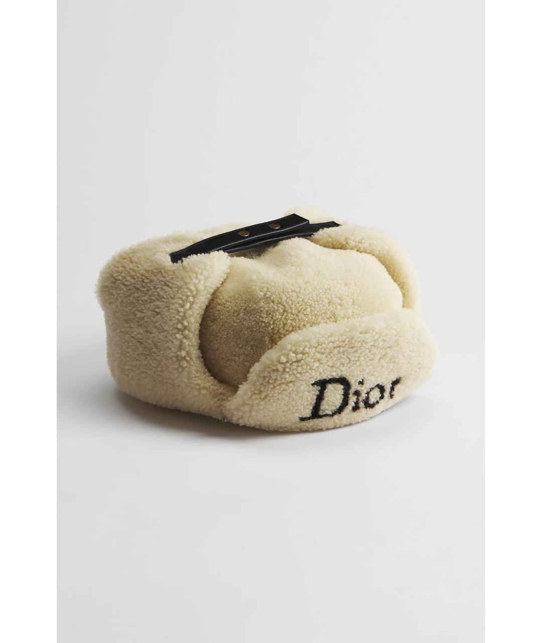 CHRISTIAN DIOR Белая шерстяная шапка, фото 4