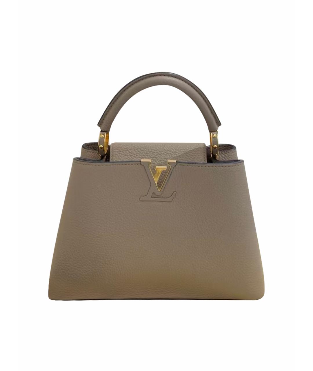 LOUIS VUITTON Бежевая кожаная сумка с короткими ручками, фото 1