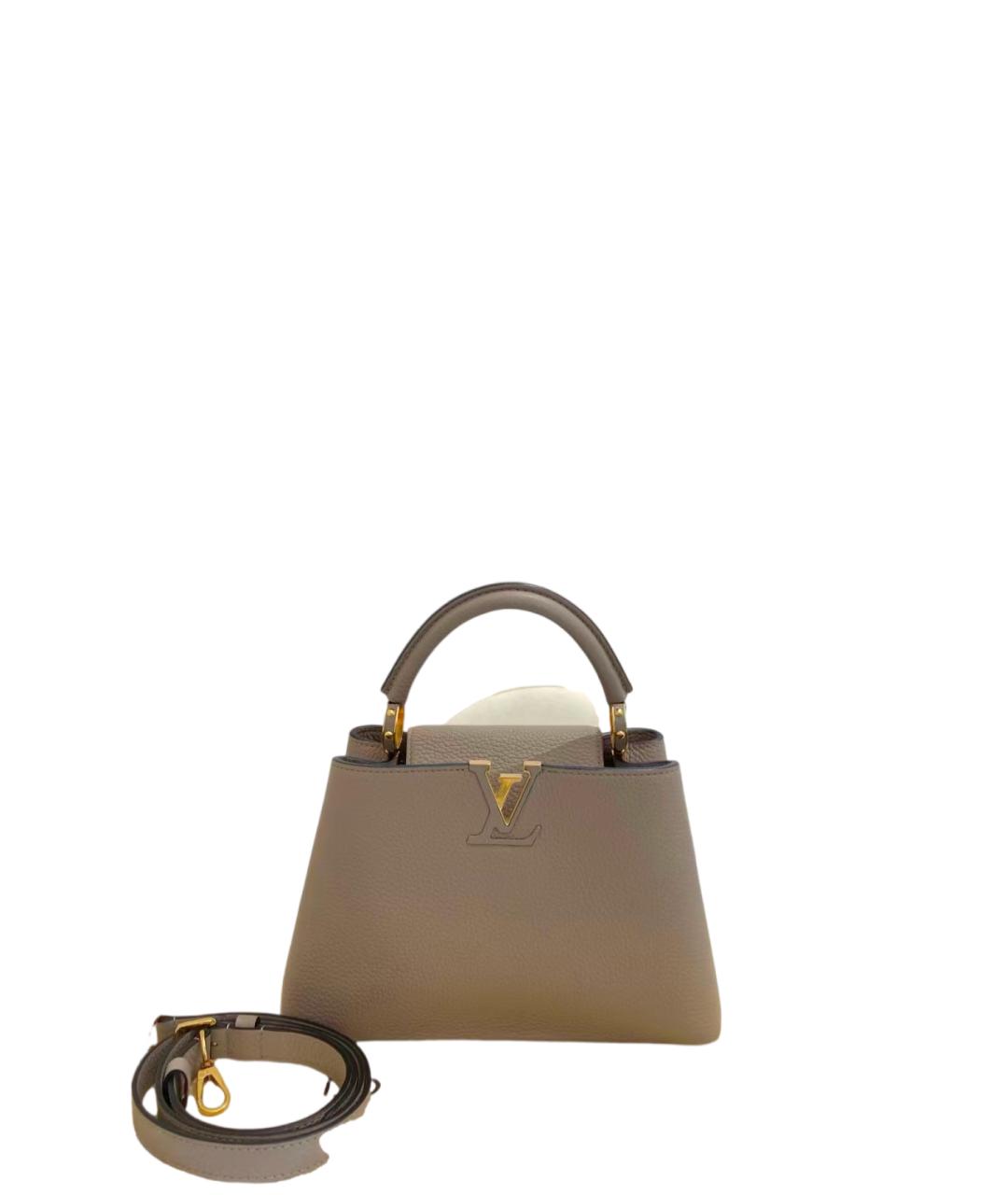 LOUIS VUITTON Бежевая кожаная сумка с короткими ручками, фото 2