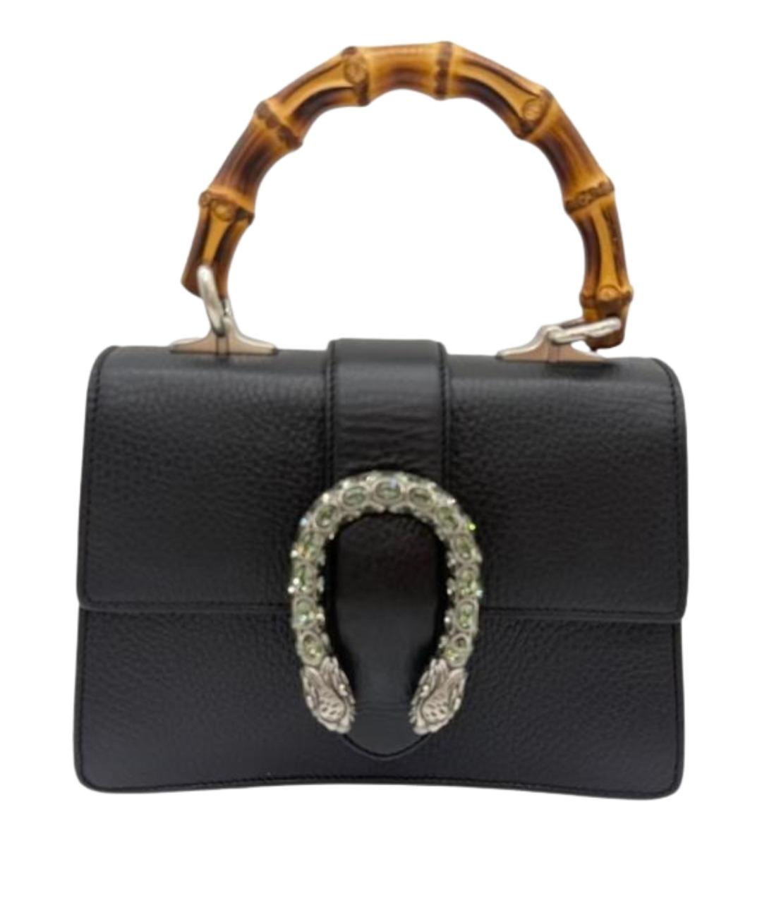 GUCCI Черная кожаная сумка с короткими ручками, фото 1