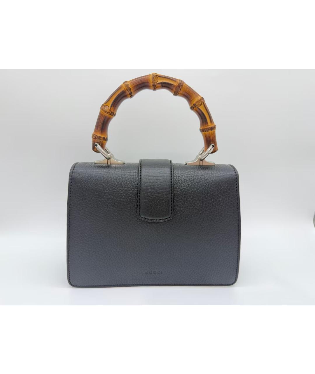 GUCCI Черная кожаная сумка с короткими ручками, фото 3
