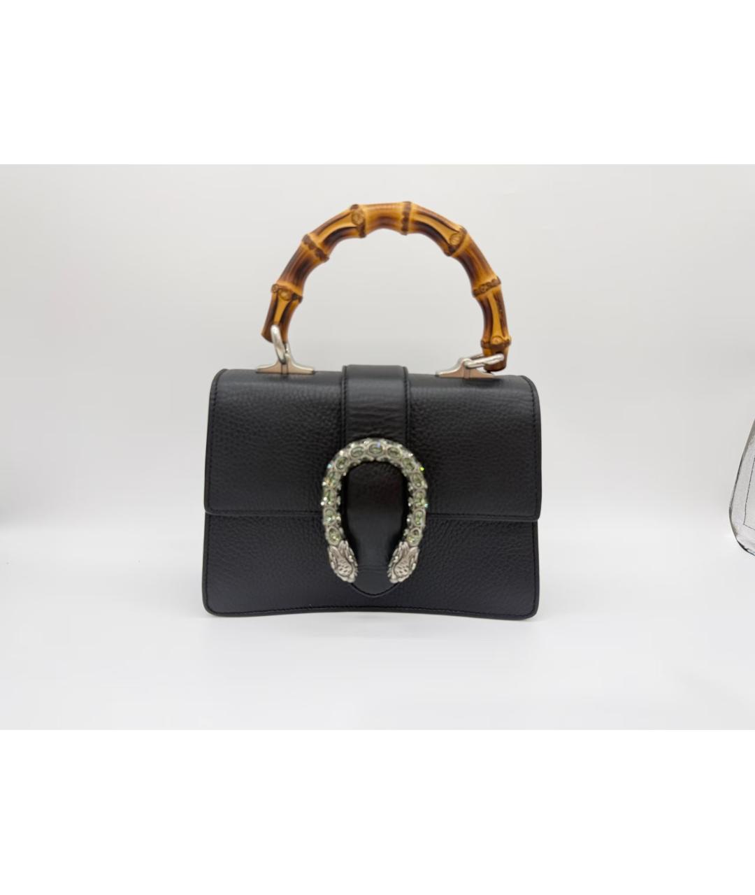 GUCCI Черная кожаная сумка с короткими ручками, фото 2