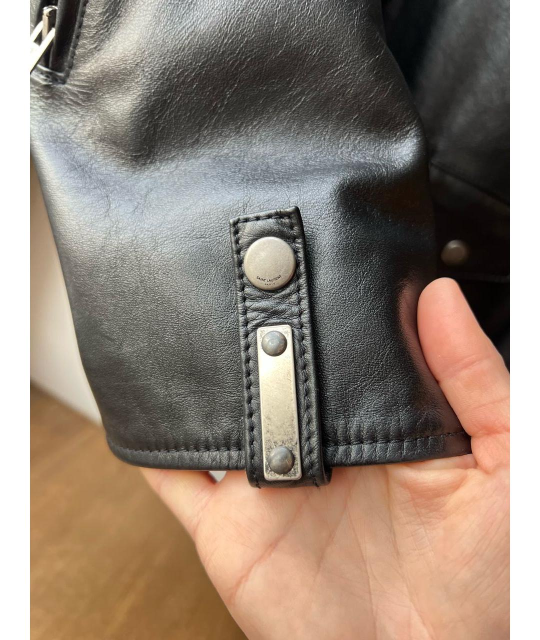 SAINT LAURENT Черная кожаная куртка, фото 6