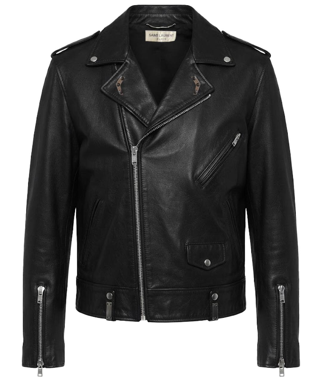 SAINT LAURENT Черная кожаная куртка, фото 1