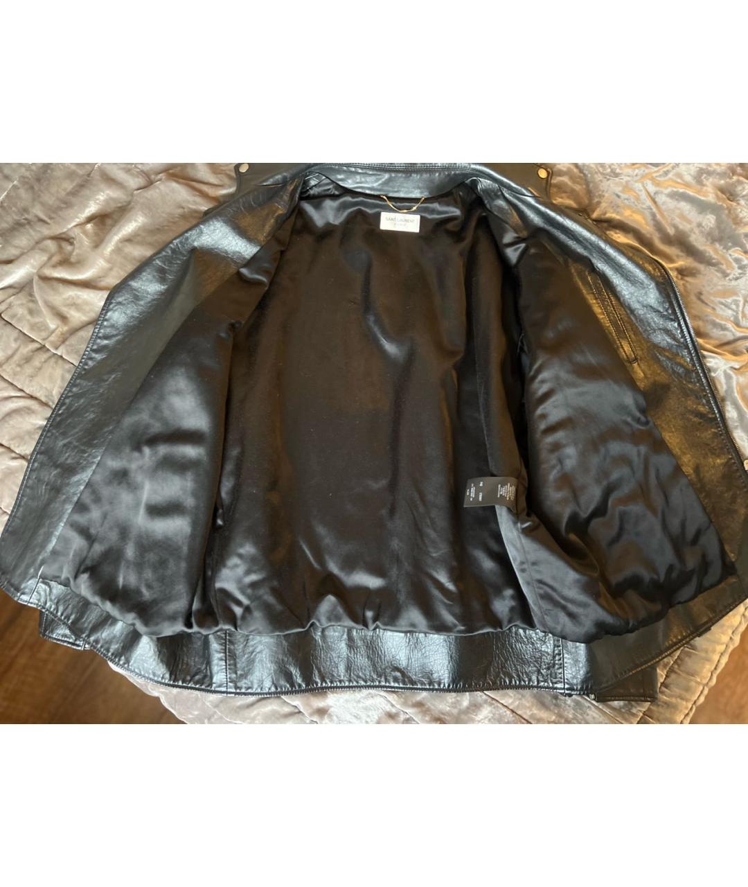 SAINT LAURENT Черная кожаная куртка, фото 5