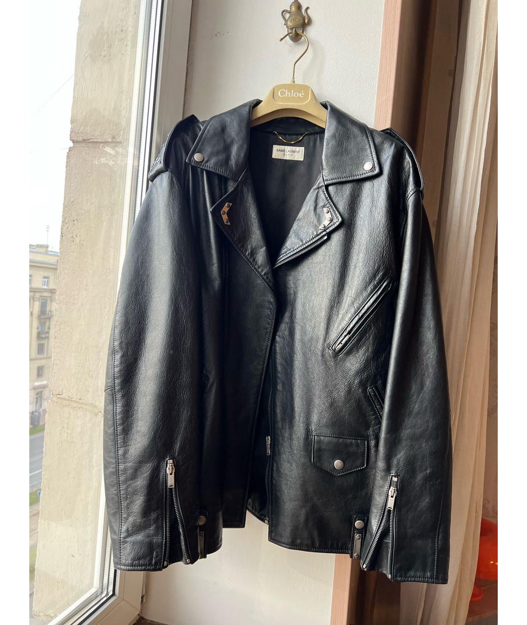 SAINT LAURENT Черная кожаная куртка, фото 9