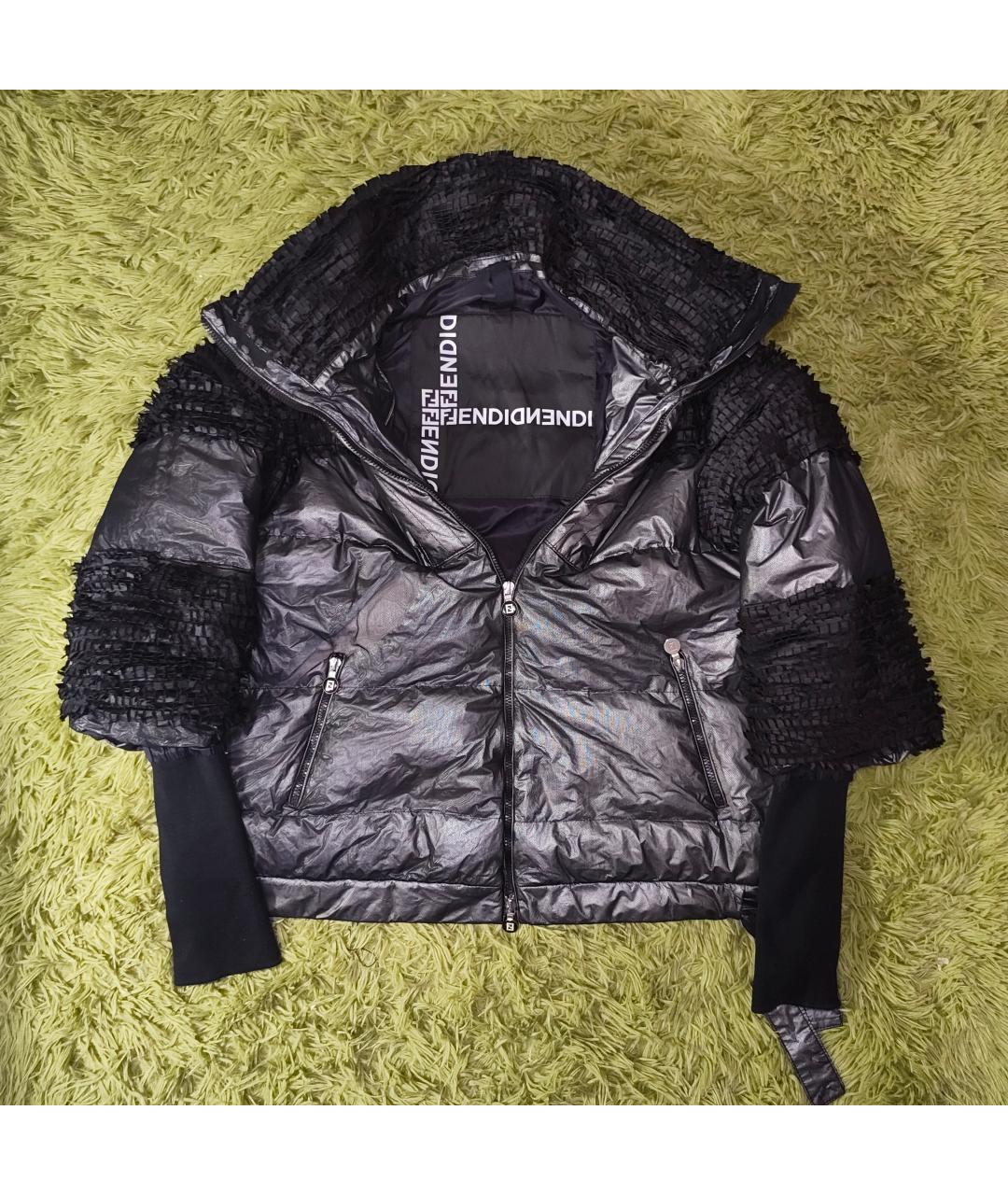 FENDI Серебряная полиамидовая куртка, фото 3