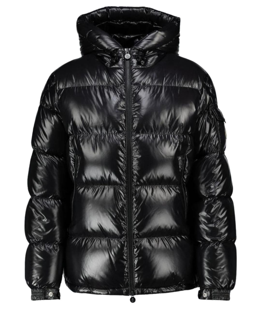 MONCLER Черный полиамидовый пуховик, фото 1