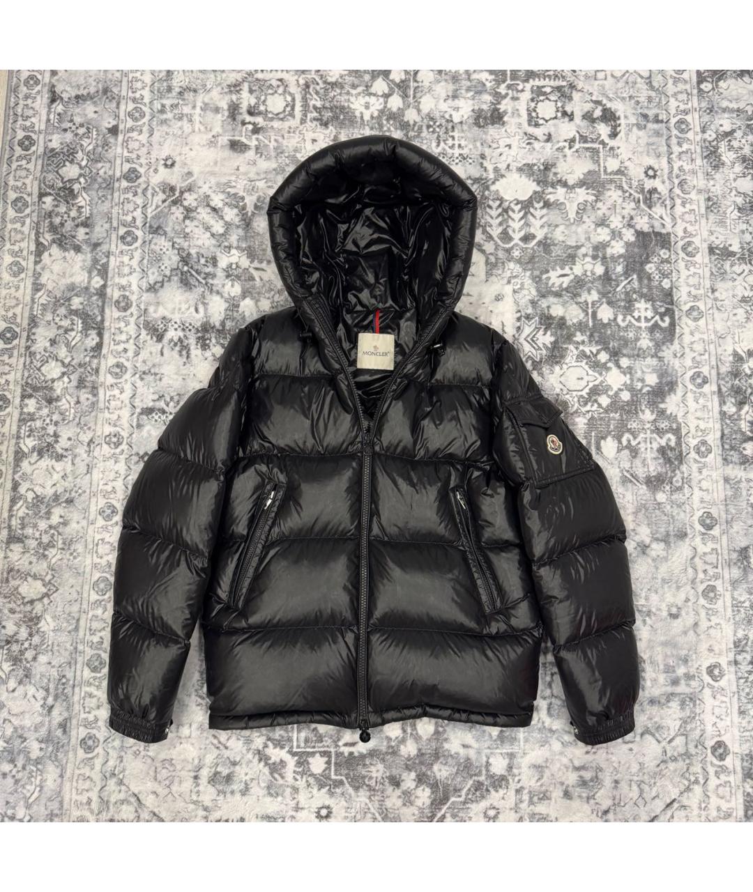MONCLER Черный полиамидовый пуховик, фото 2