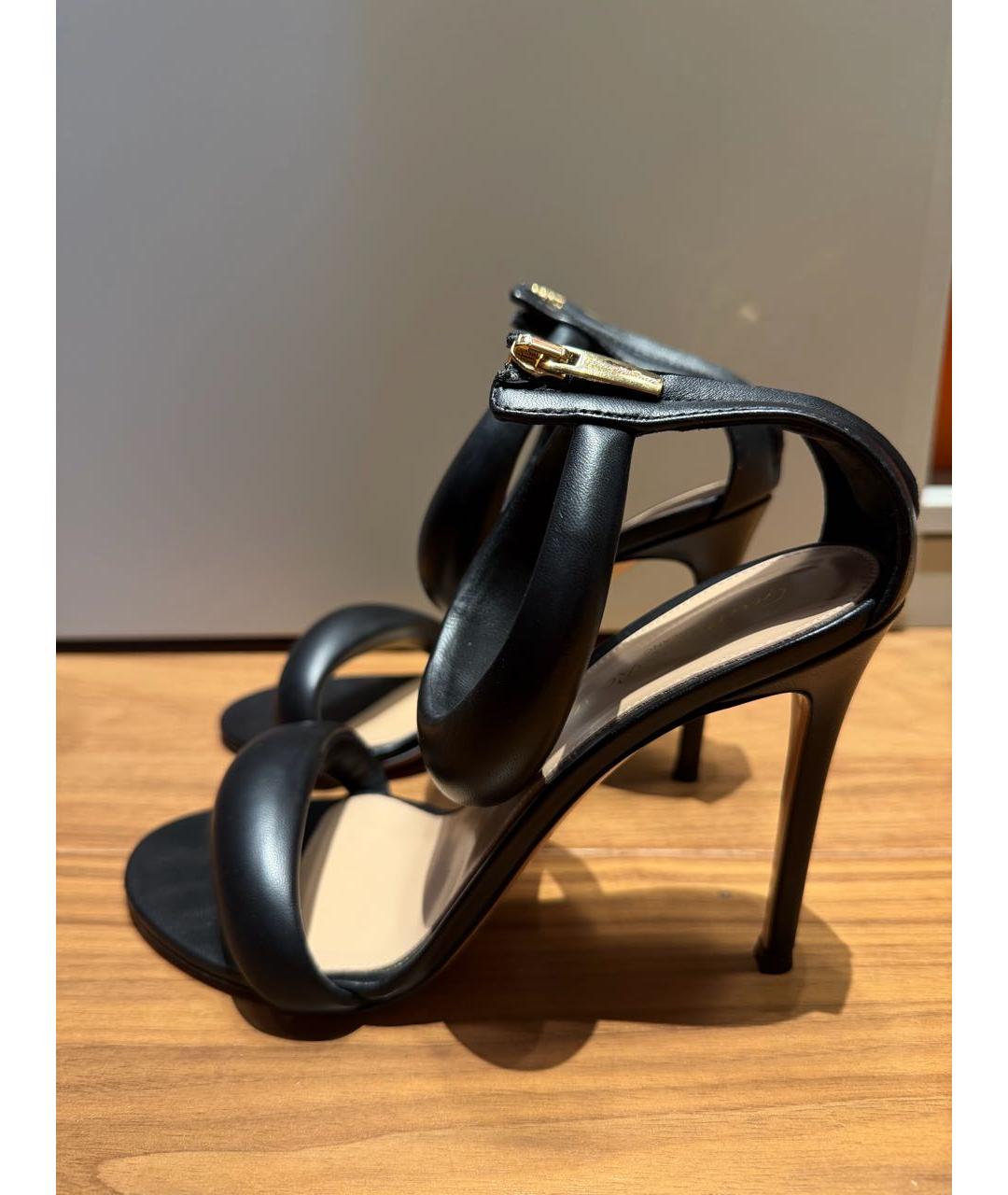 GIANVITO ROSSI Черные кожаные босоножки, фото 8
