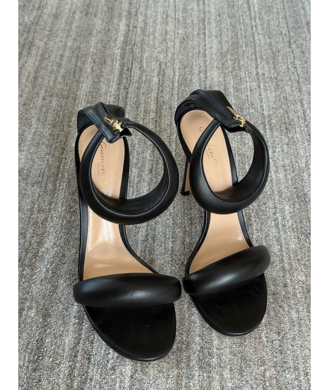 GIANVITO ROSSI Черные кожаные босоножки, фото 3