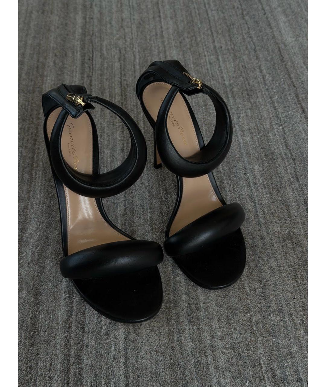 GIANVITO ROSSI Черные кожаные босоножки, фото 4