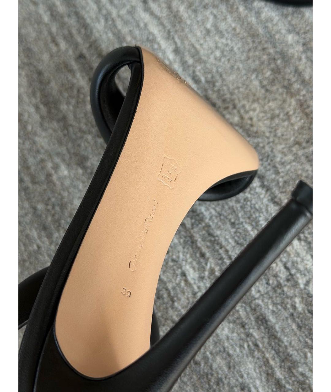 GIANVITO ROSSI Черные кожаные босоножки, фото 5