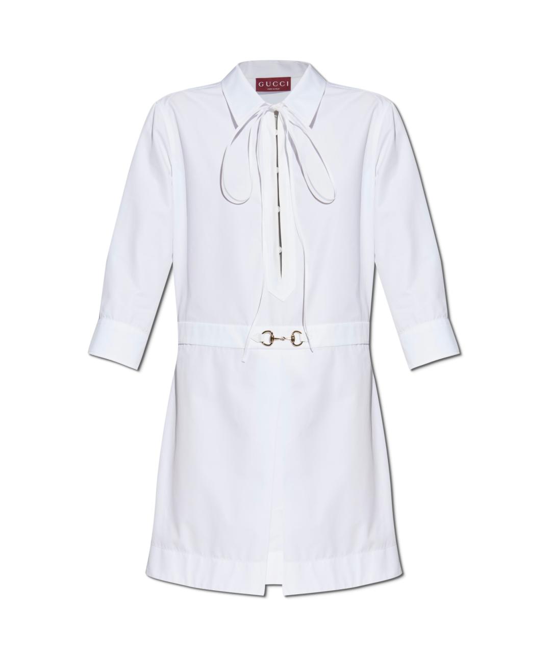 GUCCI Белое хлопковое повседневное платье, фото 1
