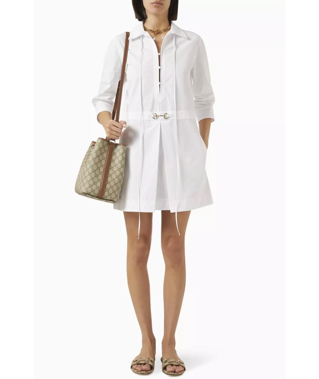 GUCCI Белое хлопковое повседневное платье, фото 2