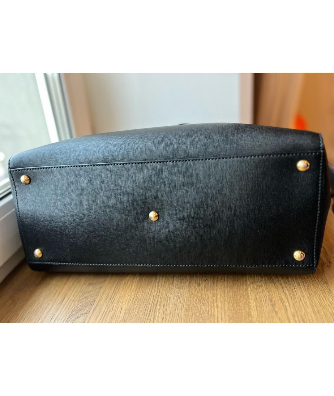 FENDI Черная кожаная сумка тоут, фото 4