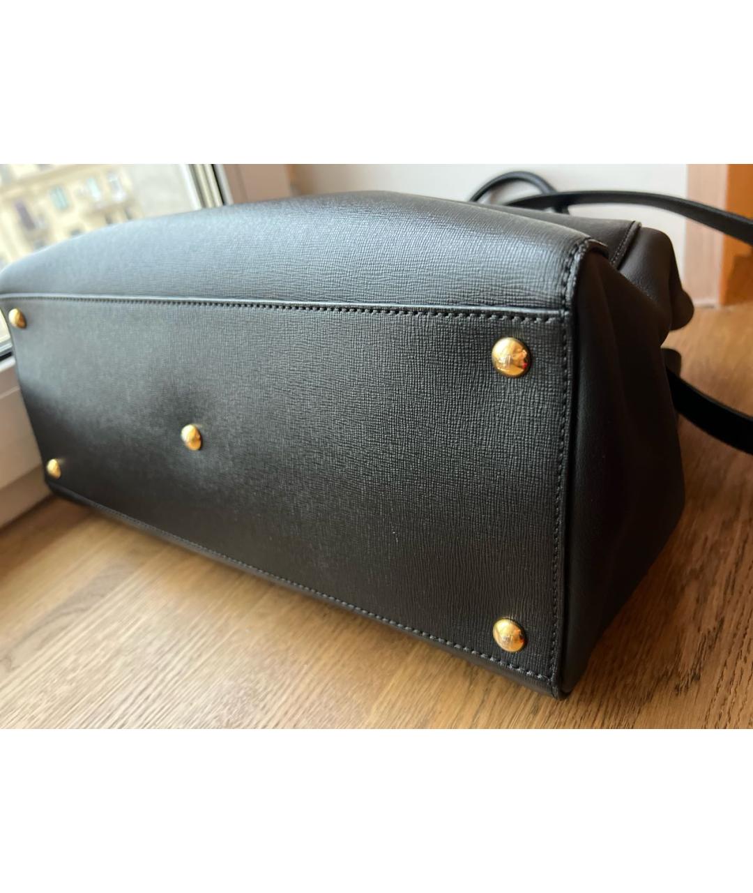 FENDI Черная кожаная сумка тоут, фото 5