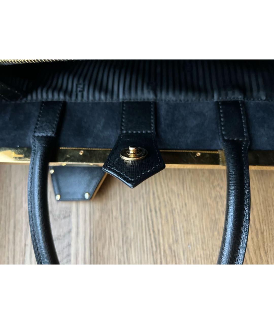 FENDI Черная кожаная сумка тоут, фото 6