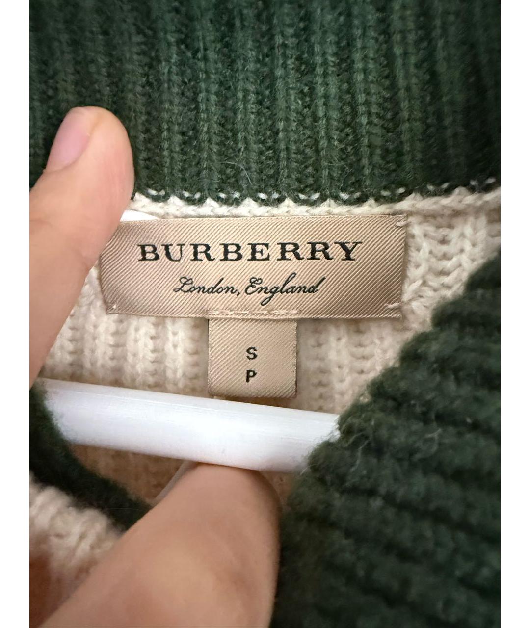 BURBERRY Белый шерстяной джемпер / свитер, фото 3
