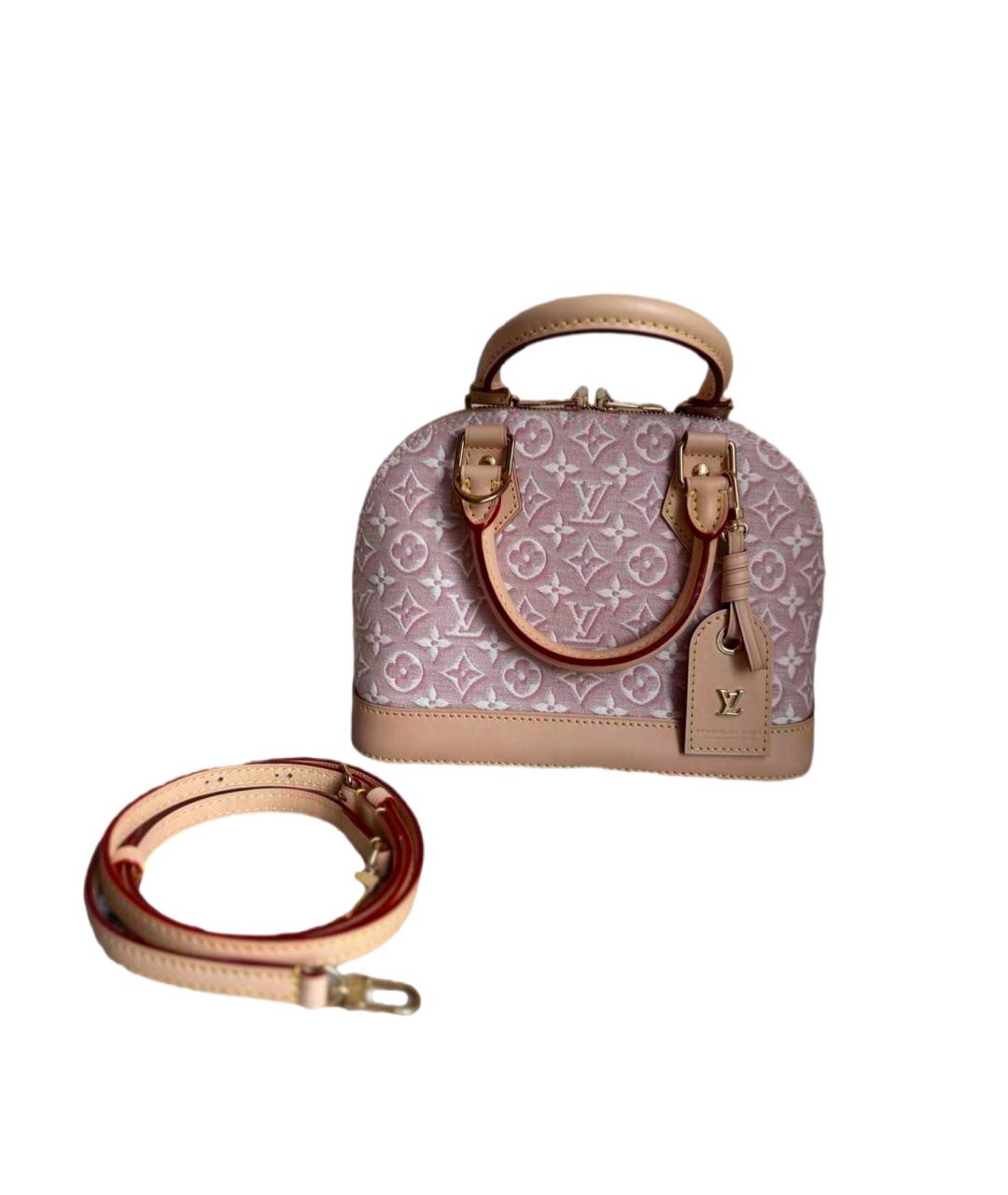 LOUIS VUITTON Розовая сумка с короткими ручками из канвы, фото 7