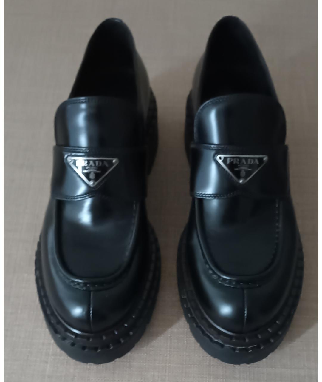 PRADA Черные кожаные лоферы, фото 9
