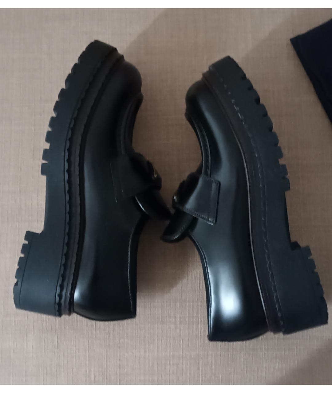 PRADA Черные кожаные лоферы, фото 4