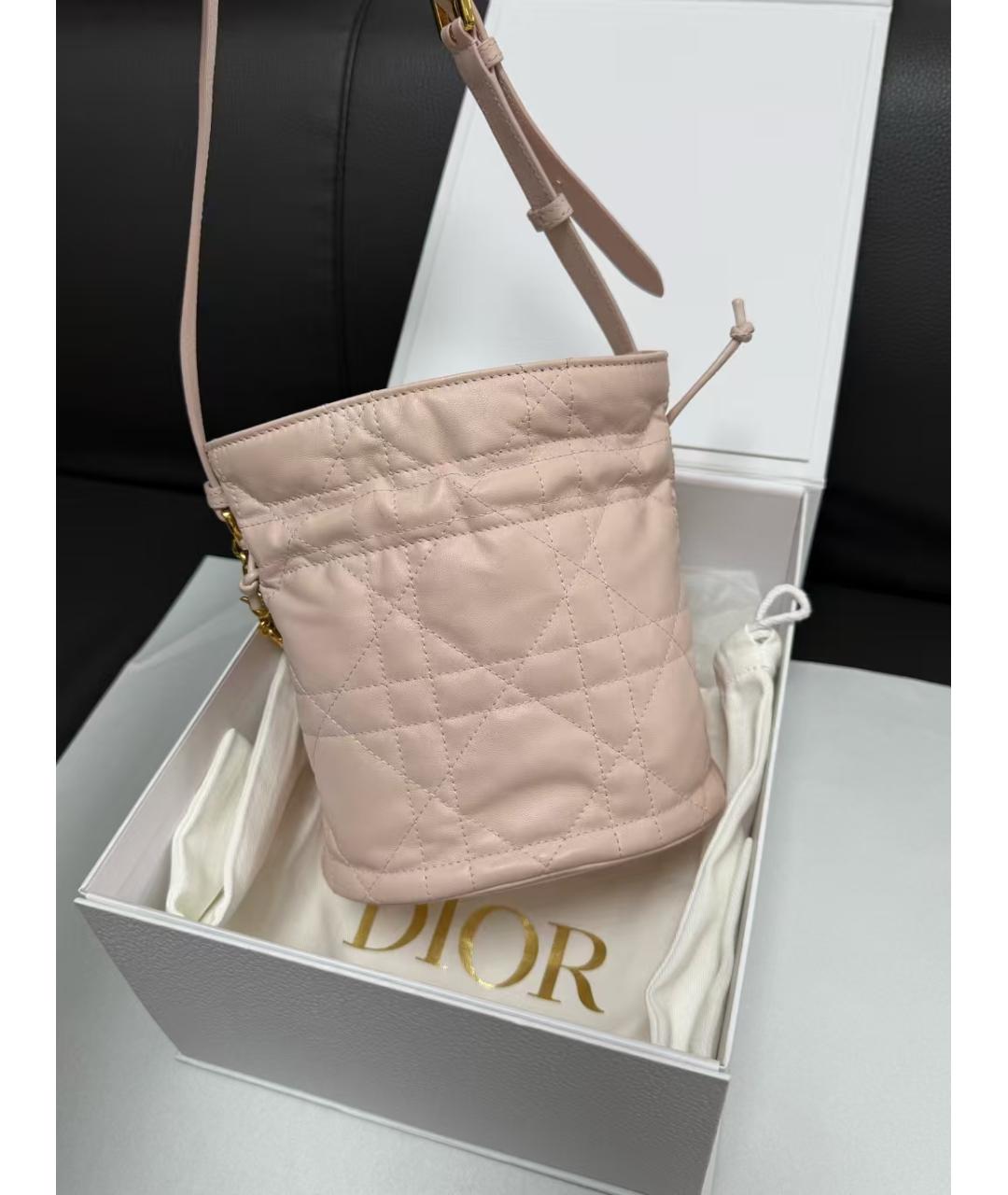 CHRISTIAN DIOR Розовая кожаная сумка через плечо, фото 4