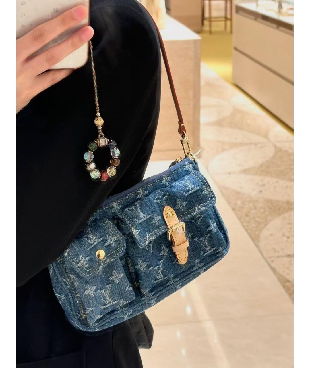 LOUIS VUITTON Синяя деним сумка через плечо, фото 6